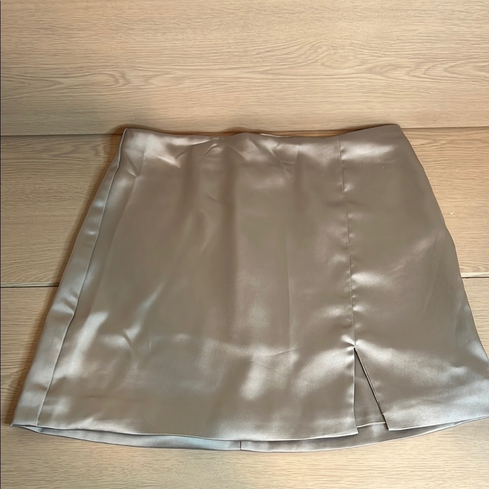 Wild Fable silver Mini Skirt with Slit